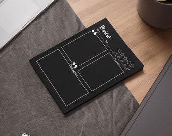Schwarz Buchbesprechung Notizblöcke, Buchbesprechung Post-it® Notizblöcke, Lesetagebuch Haftnotizen, Bücherwurm Geschenke, Buchliebhaber Geschenke, Geschenk für Sie