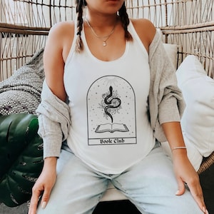 Book Club Snake Racerback Tank | Unhinged Bookish Things | Steamy Romance Reader Tank Top | Gift for Her | Romance Reader Gift