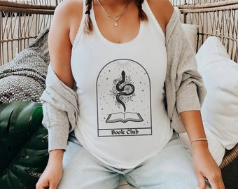 Book Club Snake Racerback Tank | Unhinged Bookish Things | Steamy Romance Reader Tank Top | Gift for Her | Romance Reader Gift