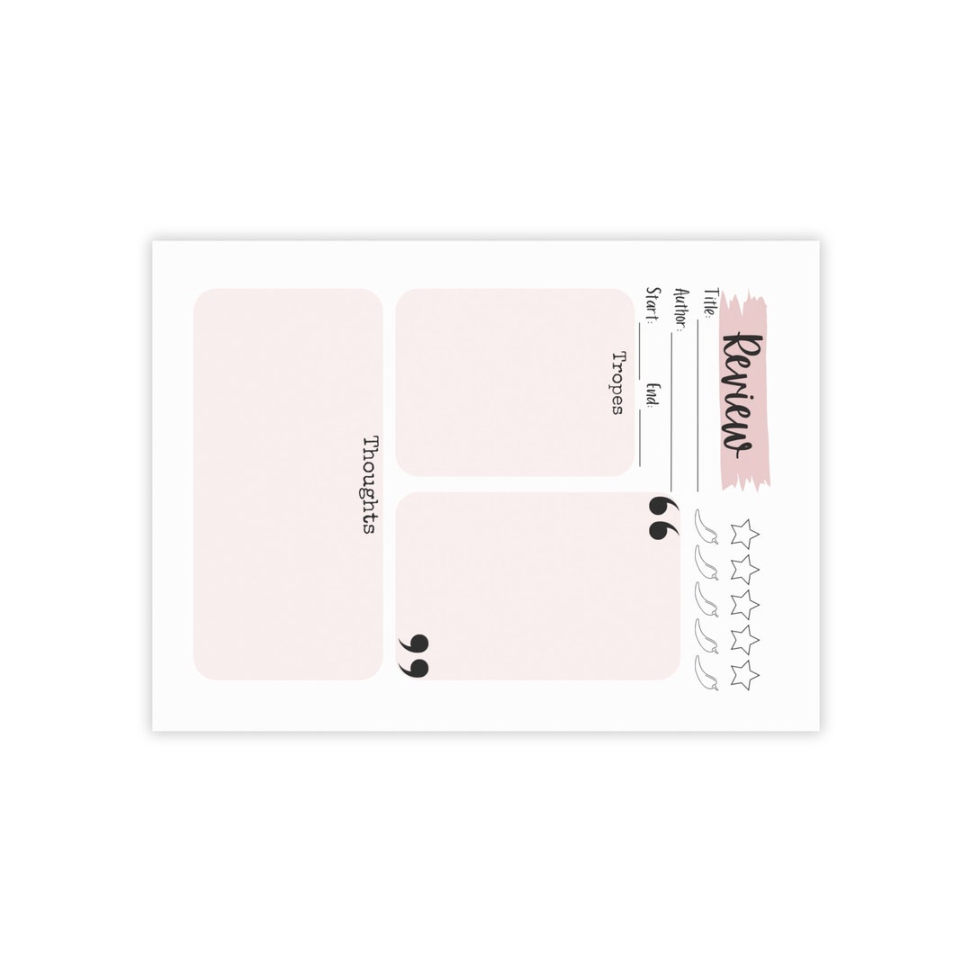 Red Plain Full Book Review Memo Pads, Book Review Post-it® Note Pads ...