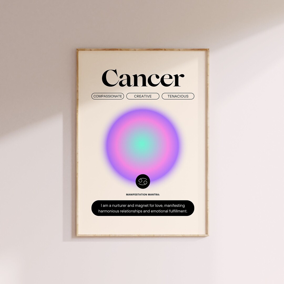 Customizable Cancer Sign Cancer Zodiac Sign Canvas Poster - Etsy