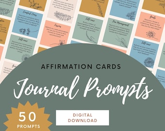 Journaling prompt cards | affirmation cards | inspirational writing | anxiety cards | Social psychology | Mindfulness Cards | Journal ideas