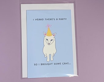 Kitty Cake Bite Birthday Card | Cat Lover Birthday Card