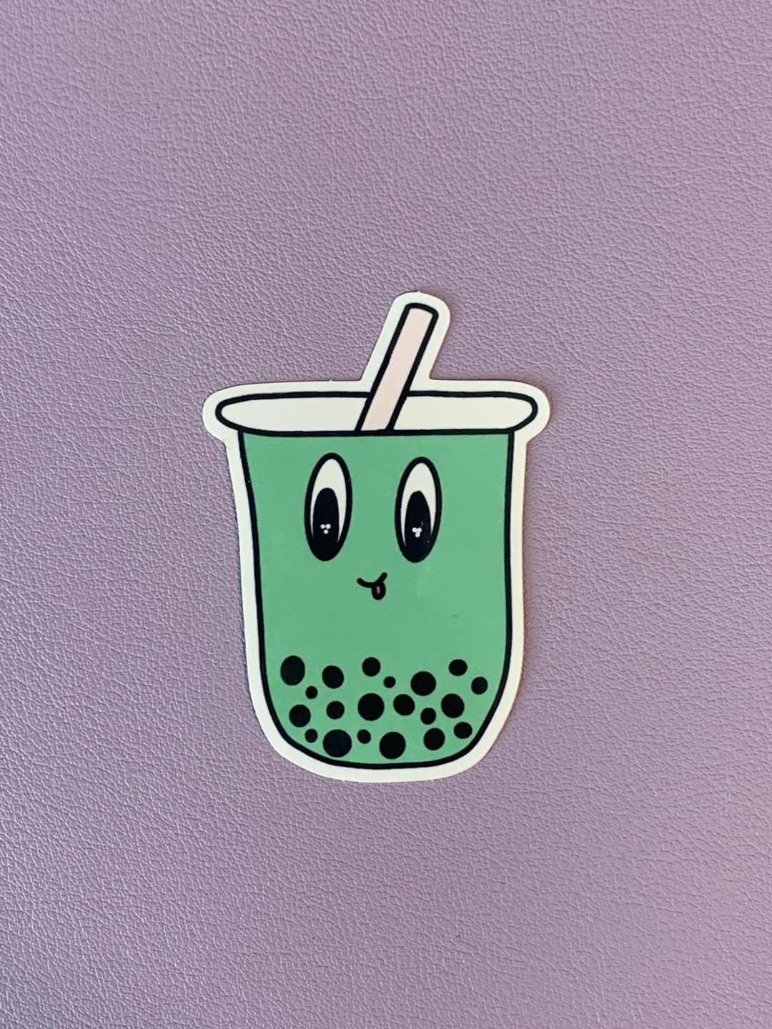 Cute Bubble Tea Matcha Boba Sticker Vinyl Waterproof & UV Etsy