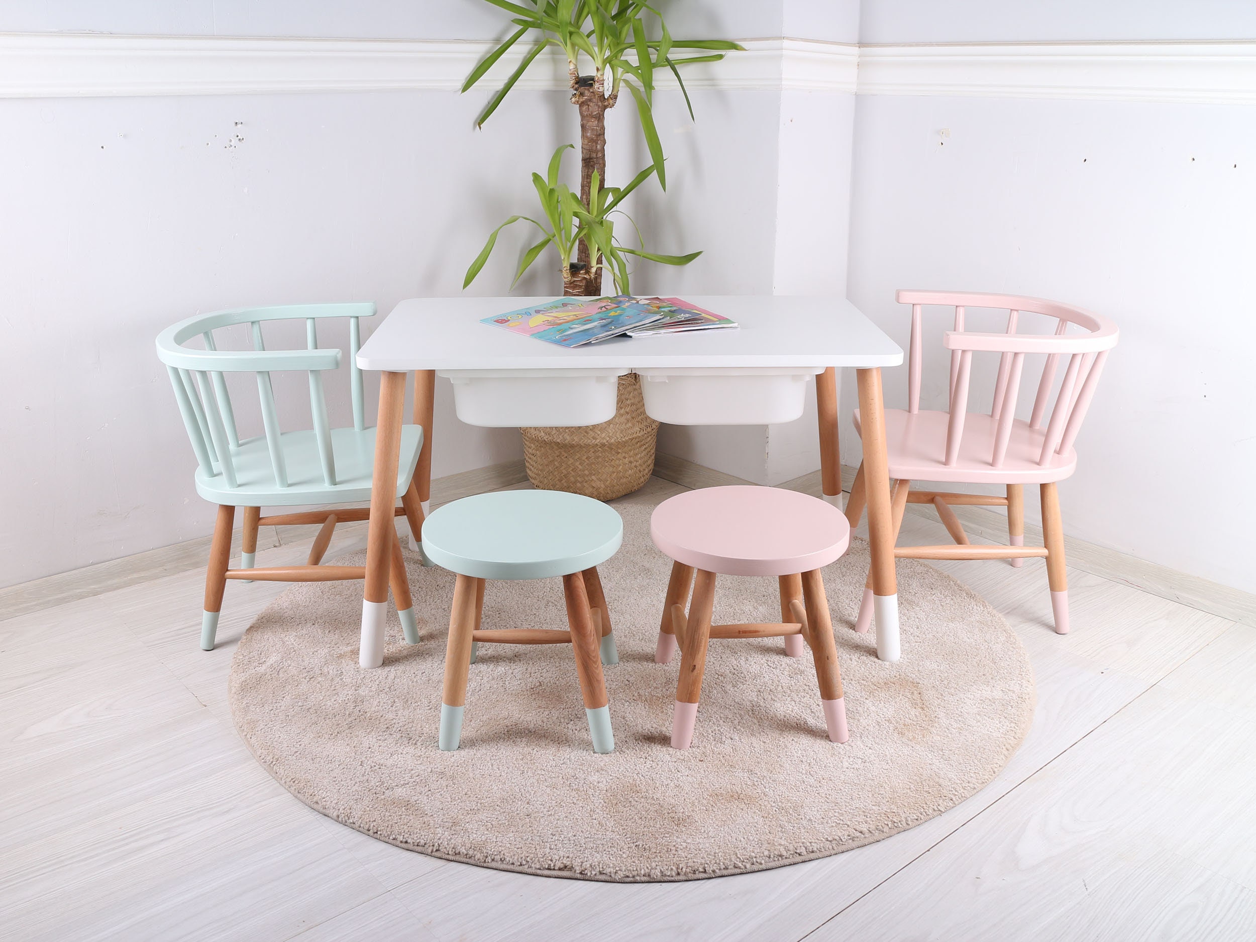 Handcrafted Highquality Wooden Kids' Table and Chair Set Perfect for