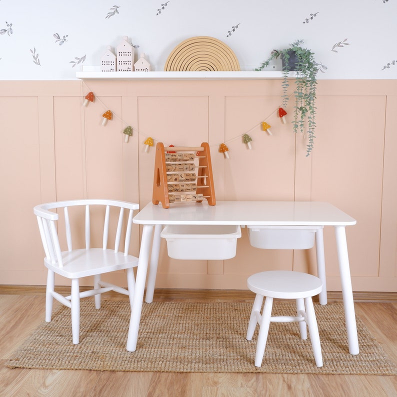 Handcrafted Highquality Wooden Kids' Table and Chair Set Perfect for