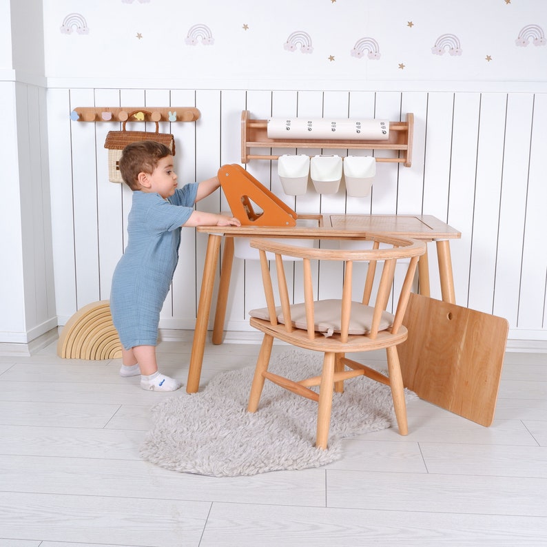 Handcrafted Highquality Wooden Kids' Table and Chair Set Perfect for