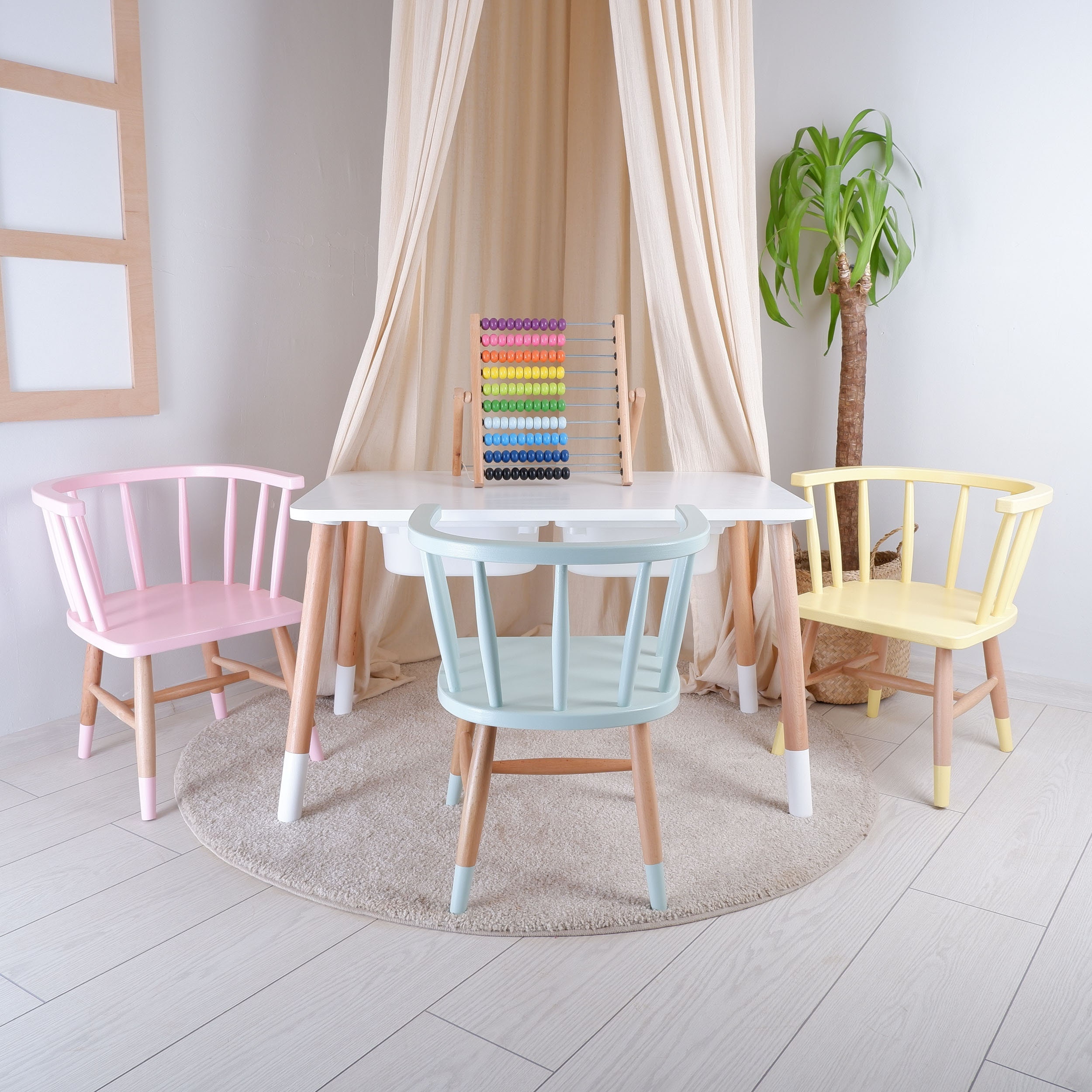 Handcrafted Highquality Wooden Kids' Table and Chair Set Perfect for
