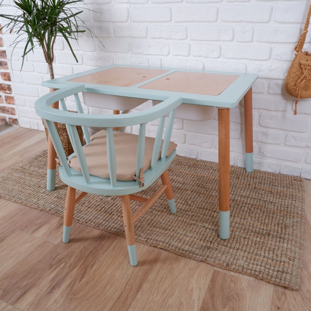 Windsor Style Wooden Kids Chair and Table Set: Merge Traditional ...