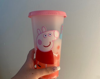 Kids George Peppa Pig Cup Leak-proof Water Bottle 14 Oz Peppa Pig Party  Favor Back to School George Tumbler BPA Free Peppa Pig Personalized 