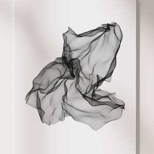 A3 Abstrakt Mesh Design Druck, Generative Kunst Tuschezeichnung