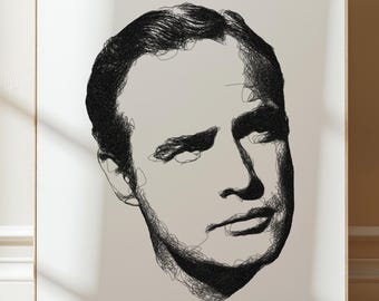 Marlon Brando Pluma Plotting Art: Retrato Generativo en Tinta