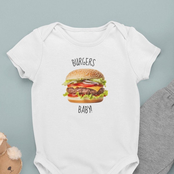 Baby Body Burger, Baby Romper Burger, Baby Strampler, Baby Body, Baby Outfit, Baby-Dusche, Baby-Geschenk, Kleinkind Body, Hamburger
