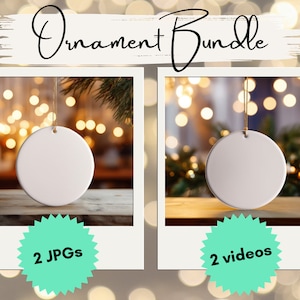 Christmas Ornament Mockup, Ceramic Ornament Mockup, Ornament Mockup Bundle, Digital Download, White Ceramic Ornament