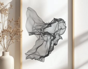 Diseño de malla abstracta, impresión artística generativa, dibujo lineal moderno