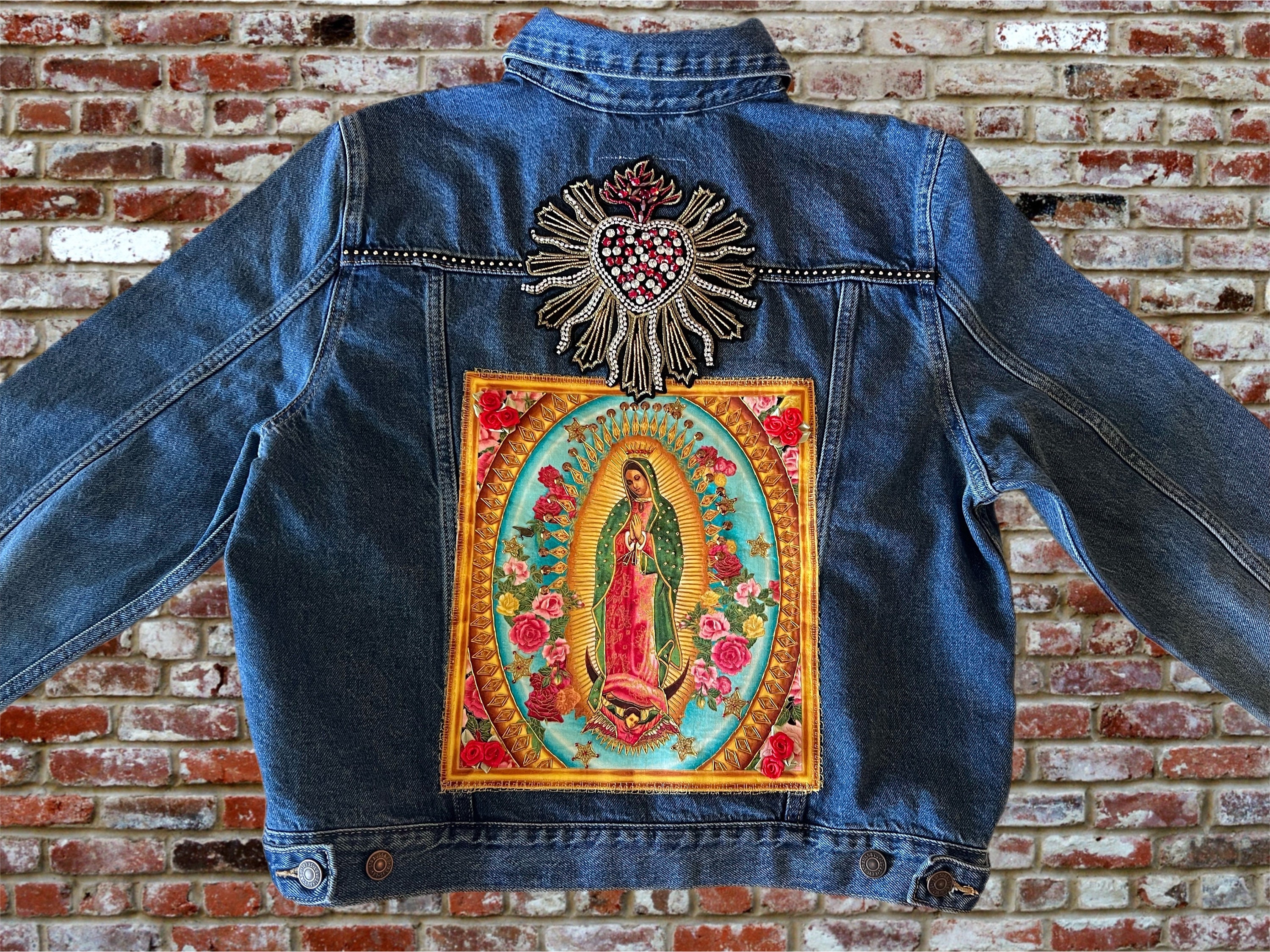 Blessed Virgin Mary Goddess Embroidery Patches for Clothing DIY Stripes  Applique Motorcycle Jacket Iron on Badge 