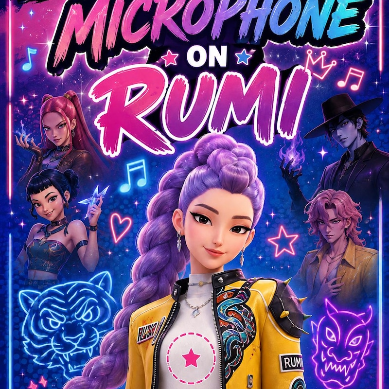 Huntrix Microphone Roun Kpop Demon Hunters Huntrix Microphone - Etsy
