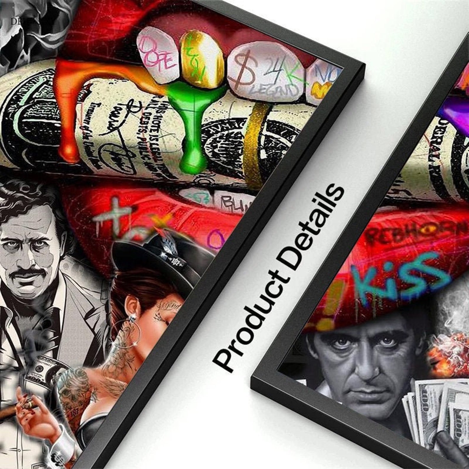 Famous Character Movie Star Pop Art Picture Red Lips Mouth - Etsy