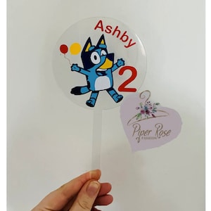 Bluey Themed Birthday Acrylic Cake Topper