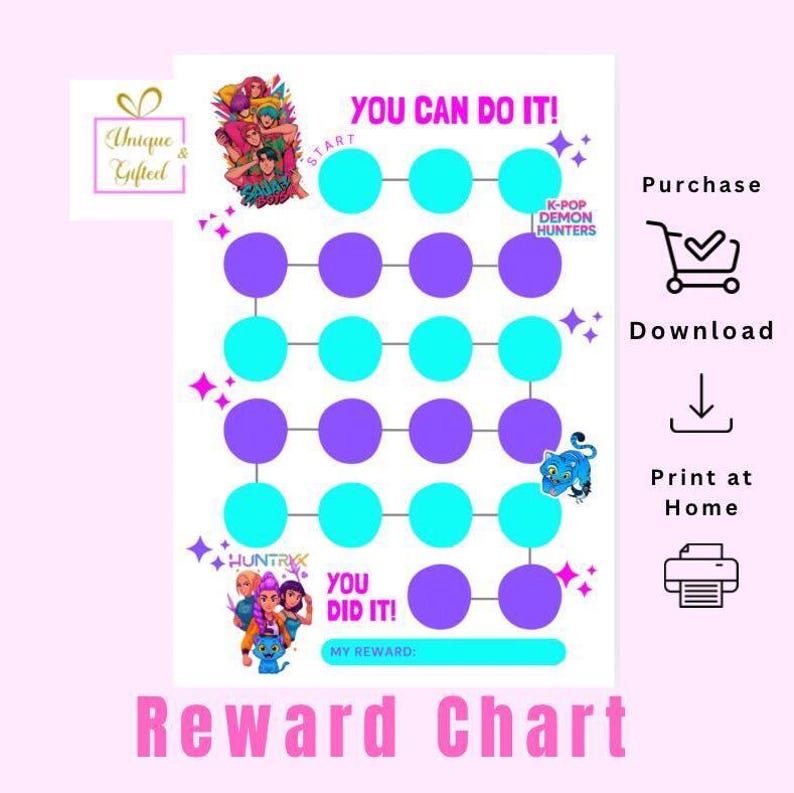 Reward Chart for Kids: Printable Chore & Behaviour Tracker (PDF ...