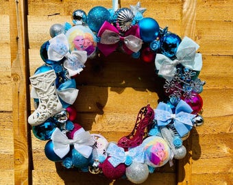 Disney frozen inspired bauble wreath