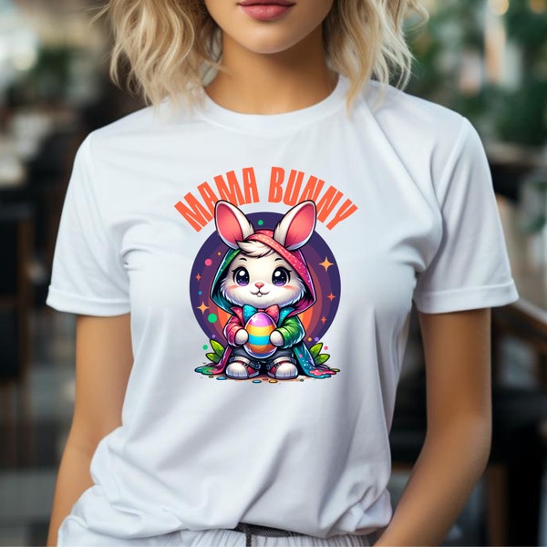 Camiseta Easter, camiseta de Pascua MAMA BUNNY, Camiseta Conejo de Pascua