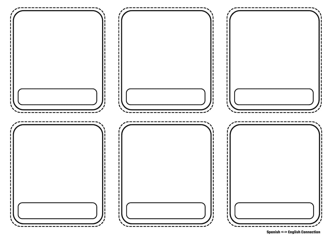 Printable Flashcard Template Etsy Printable Flashcard Template Etsy