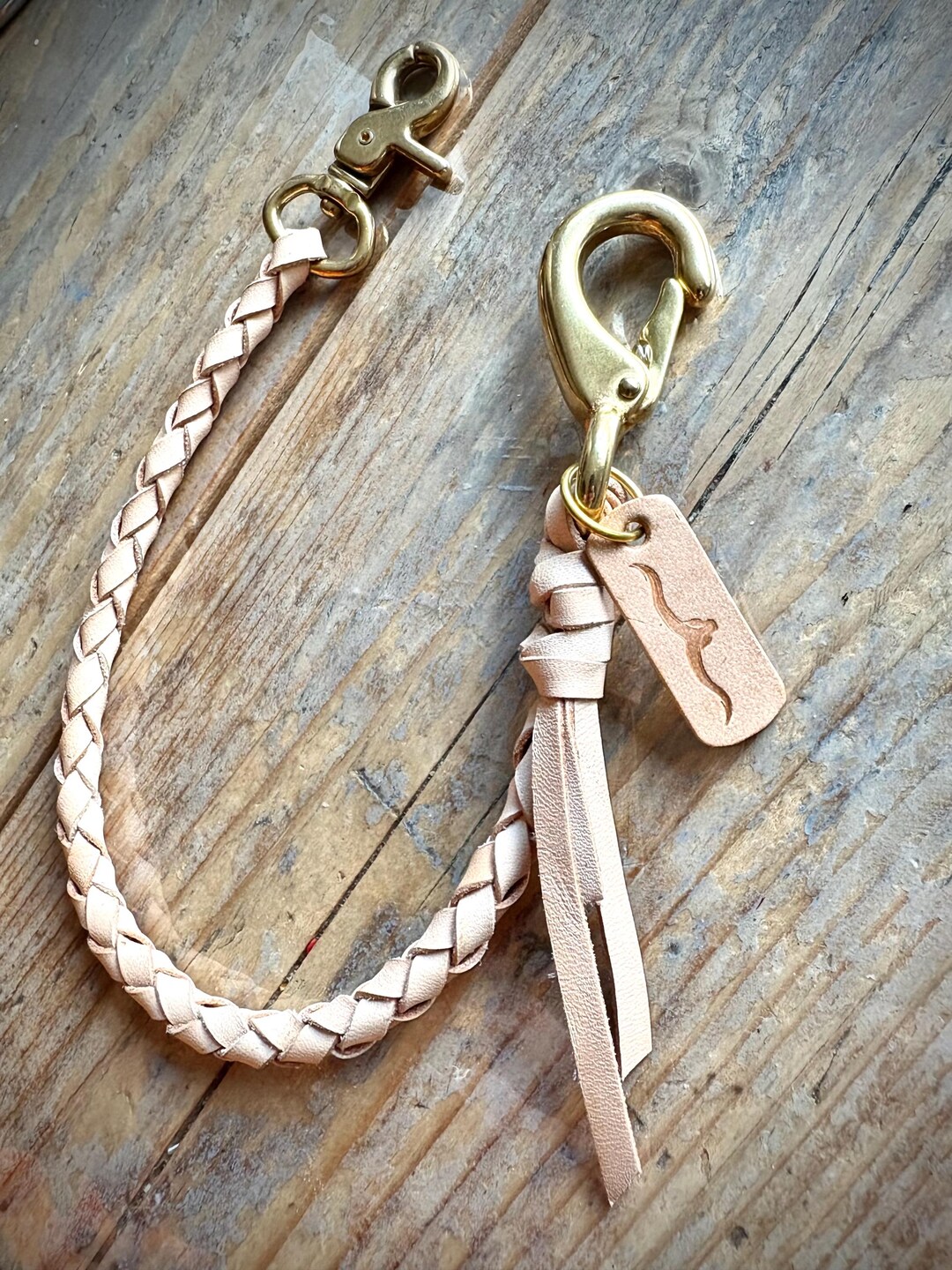 Hand Braided Wallet Lanyard. Multiple Colors. Veg Tan Leather