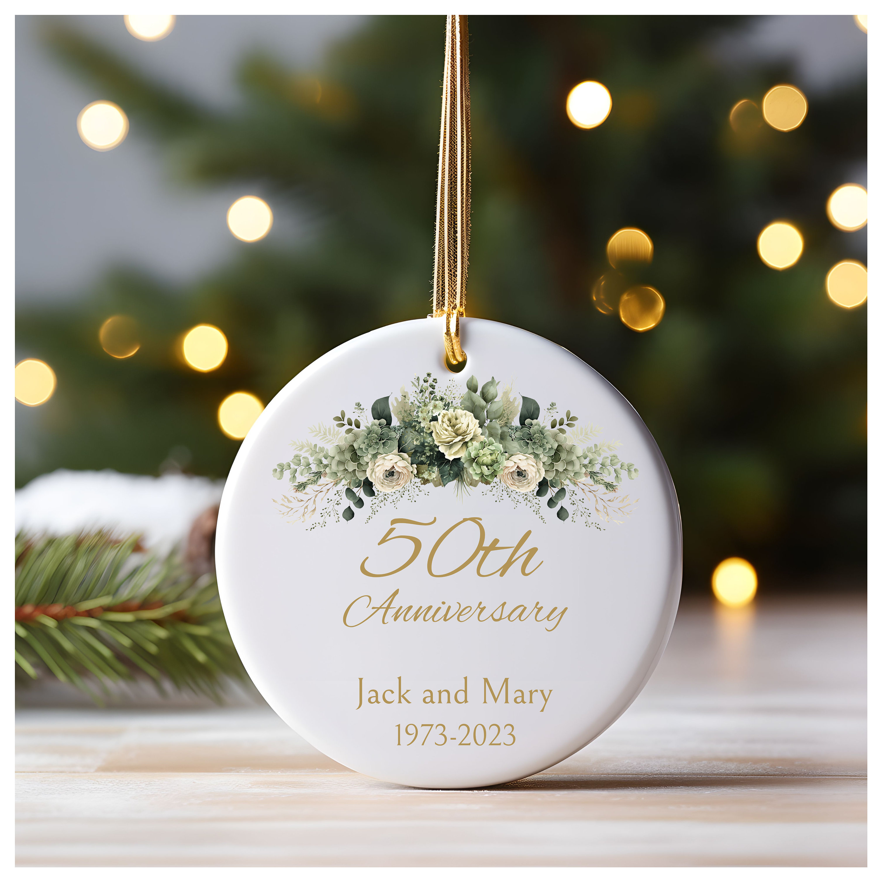 Personalized 50th Wedding Anniversary Ornament, Anniversary Gift Personalized 50th Wedding Anniversary Ornament, Anniversary Gift