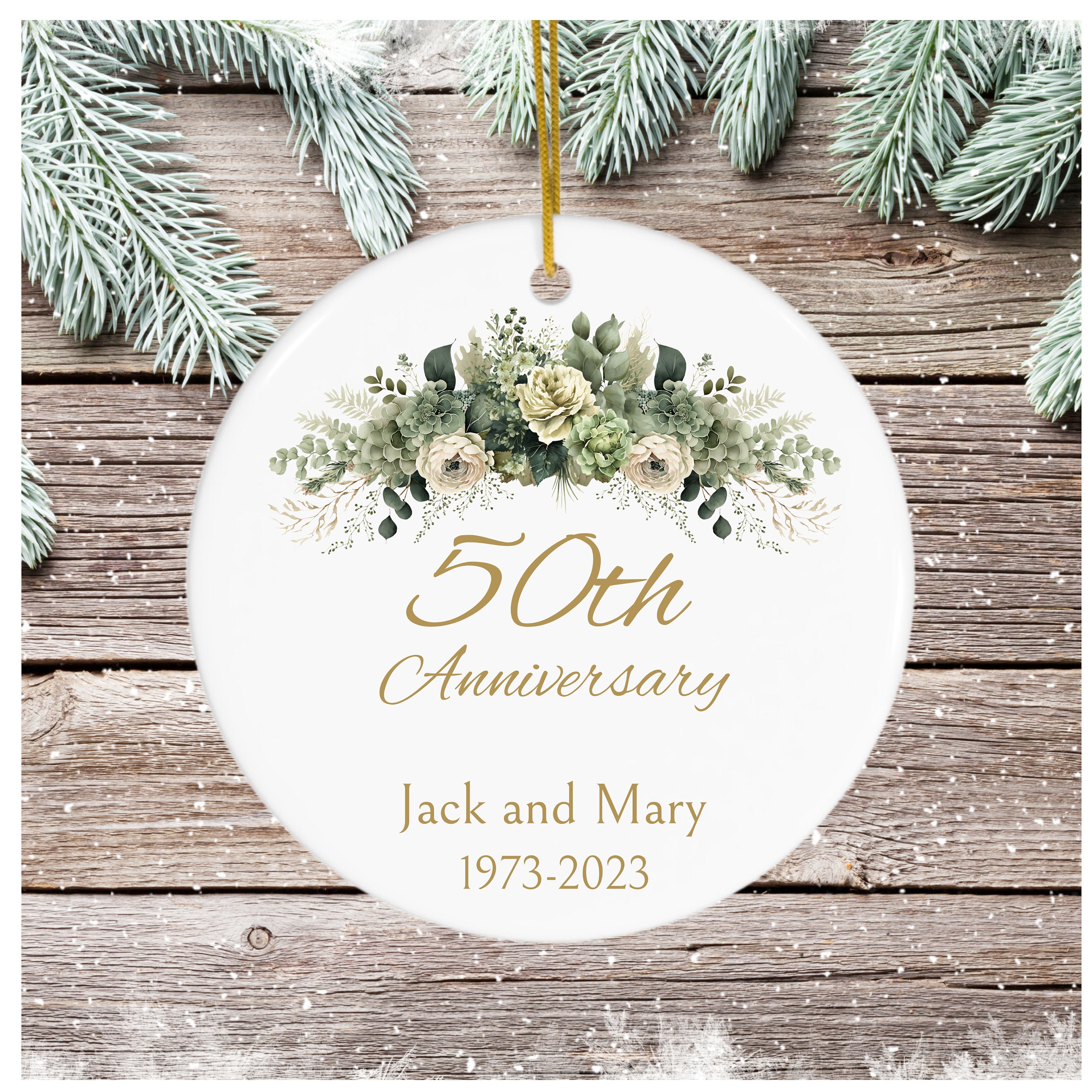 Personalized 50th Wedding Anniversary Ornament, Anniversary Gift ...
