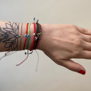 925 Sterling Silver Evil Eye Bracelet,  Red String Bracelet, Luck Bracelets, Amulet Bracelet, Spiritual Protection Bracelet,