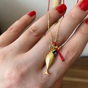 925 Sterling Silver Fish Necklace, Gold Fish Necklace, Minimal chain Necklace, Fish Lover Necklace, Fish Lover Gift