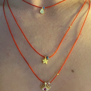 925 Sterling Silver Evil Eye Necklace: Red String Amulet Jewelry