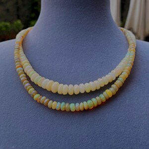 Sterling Silver Ethiopian Opal Necklace: White Gemstone Beads