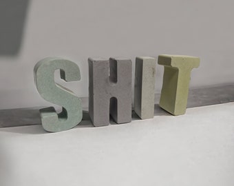 Funny Words| Cement Letters| Funny Gift| Gag Gift| Concrete Letter to write anything you want!