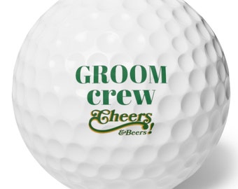 Personalized Wedding Golf Balls: Groom Crew, Cheers & Beers (Set of 6)
