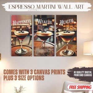 Espresso Martini Wall Art Elegant Sophisticated Bar Cart Decor Cocktail Party Drink Trendy Wall Art Minimalist Positivity Bar Room Martini