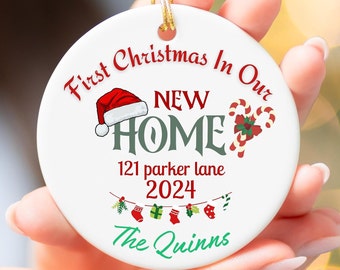 Personalized New Home Ceramic Ornament, Housewarming Gift