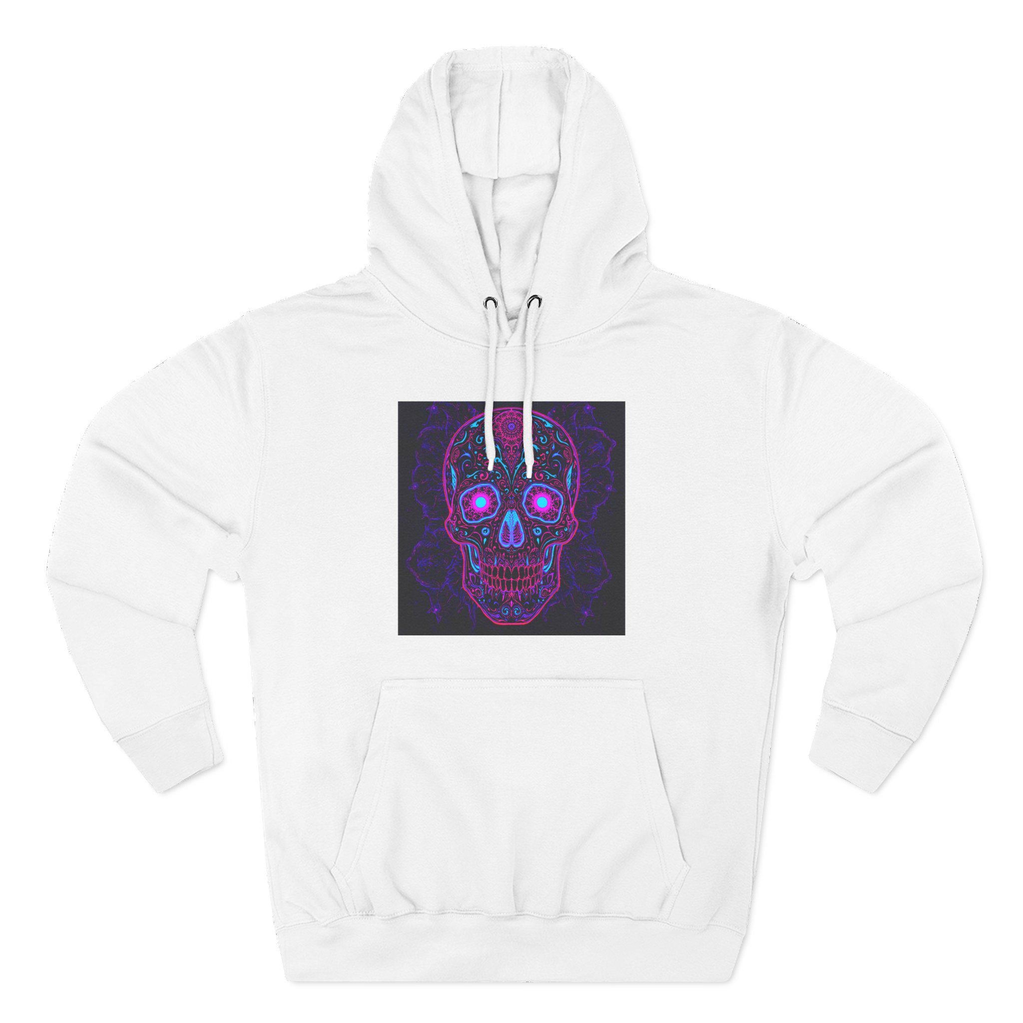Psychedelic Neon Owl Hoodie | Blacklight Fractal Fleece