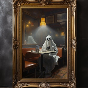Ghost Print Gothic Home Decor Art Print Spooky Poster Halloween Cottagecore Painting Gothic Gift Spooky Art Dark Academia Spooky Halloween