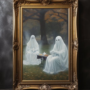 Ghost Print Gothic Home Decor Art Print Spooky Poster Halloween Cottagecore Painting Gothic Gift Spooky Art Dark Academia Spooky Halloween