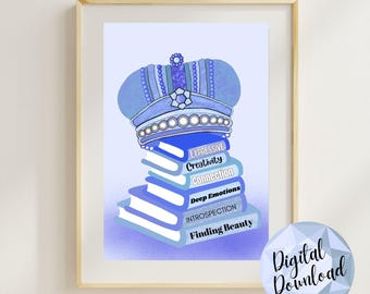 Enneagram Type 4 Crown Art: Individualist Empowerment Print (Digital Download)