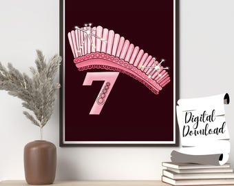 Enneagram Type 7 Art Print: Adventurer Crown Illustration (Digital Download)