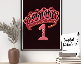 Enneagram Crown Art, Original Illustration (Digital Download)