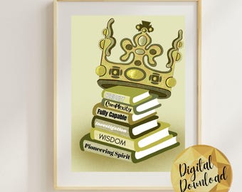 Enneagram 5 Crown Art: Investigator Print for Self-Love (Digital Download, 8x10, PDF & PNG Files)