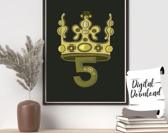 Enneagram Type 5 Art: Investigator Crown Illustration (Digital Download)