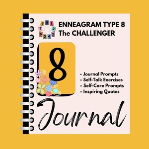 Enneagram Type 8 Journal, Self Care Journal Prompts, Journaling for personal growth and self awareness, Coaching and Therapy Journals