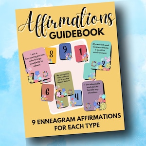 Enneagramm Affirmationen für alle 9 Typen. Verwende Affirmationen, um zu wachsen und dich zu verbessern. Personalisierte Affirmationen für positive Selbstgespräche.