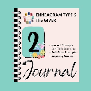 Enneagram Type Two Journal, Self-Care Journal, Enneagram Journal, Type Two Gifts, Enneagram Personal Growth, Therapy tools, Journal Prompts