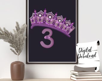 Enneagram Type 3 Art Print: The Achiever Crown (Digital Download, 8x10)